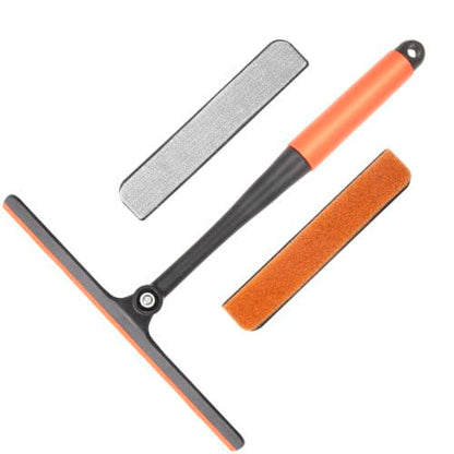 Window Wiper and Window Squeegee 3-in-1 Professional Window Cleaning Set Silicone Glass Squeegee