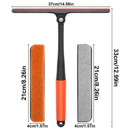 Window Wiper and Window Squeegee 3-in-1 Professional Window Cleaning Set Silicone Glass Squeegee