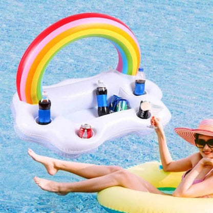 Rainbow Cloud Cup Holder Beer Beverage Inflatable Water Ice Bar
