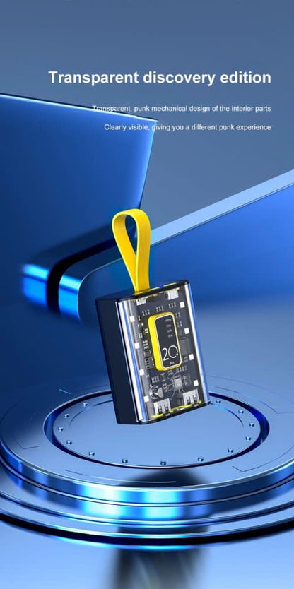 Mini punk transparent mecha with built-in power bank 10000mAh with night light