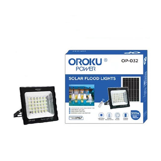Oroku Power OP-032 Solar Powered Floodlight With Remote Control 300W