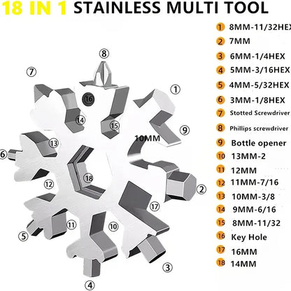 18 In 1 Snowflake Multitool, Christmas Stocking Stuffer,Unique Gifts For Men Women, Snowflake Multi-Tool,Screwdriver Christmas Gift