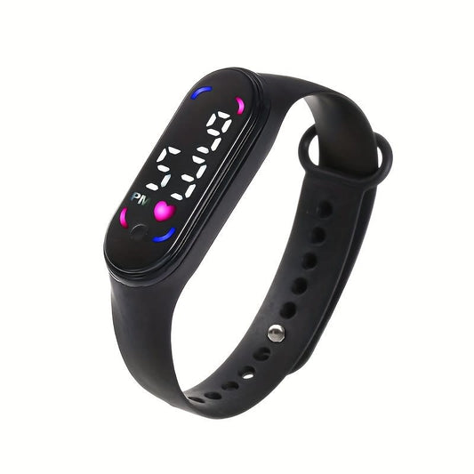 LED Touch Screen Electronic Sports Watch WR Silicone Digital Wrist Watch For Women Men Boys Girls Students