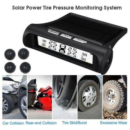 X6 Wireless Solar Tyre Pressure Monitoring System TPMS with Black and White LED