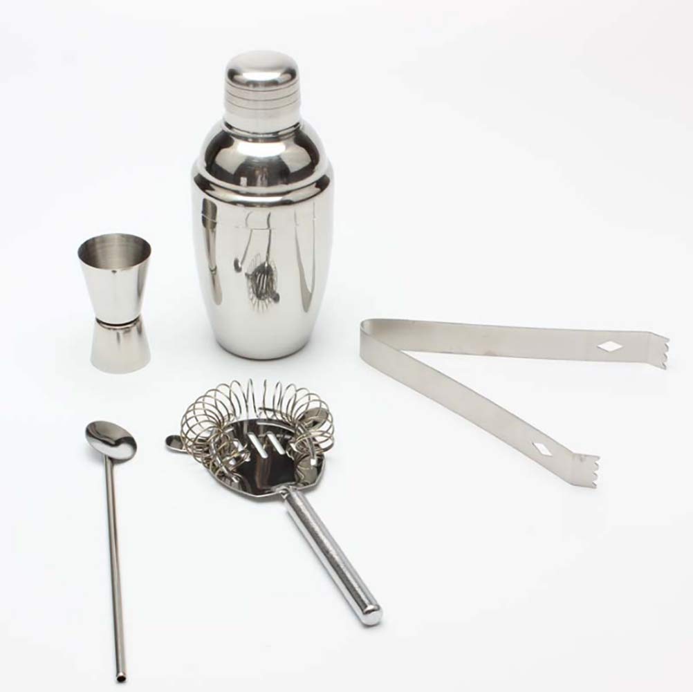 5-Piece Wine and Cocktail Mixing Bar Set, Bartender Kit Home Cocktail Mixology Tool Kit, Large 25 oz. Stainless Steel Shaker Double Sided Jigger,550ml