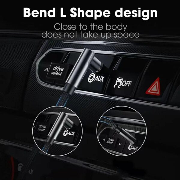 Wolulu AS-51199 90? Angle Auxiliary Cable 1.2m