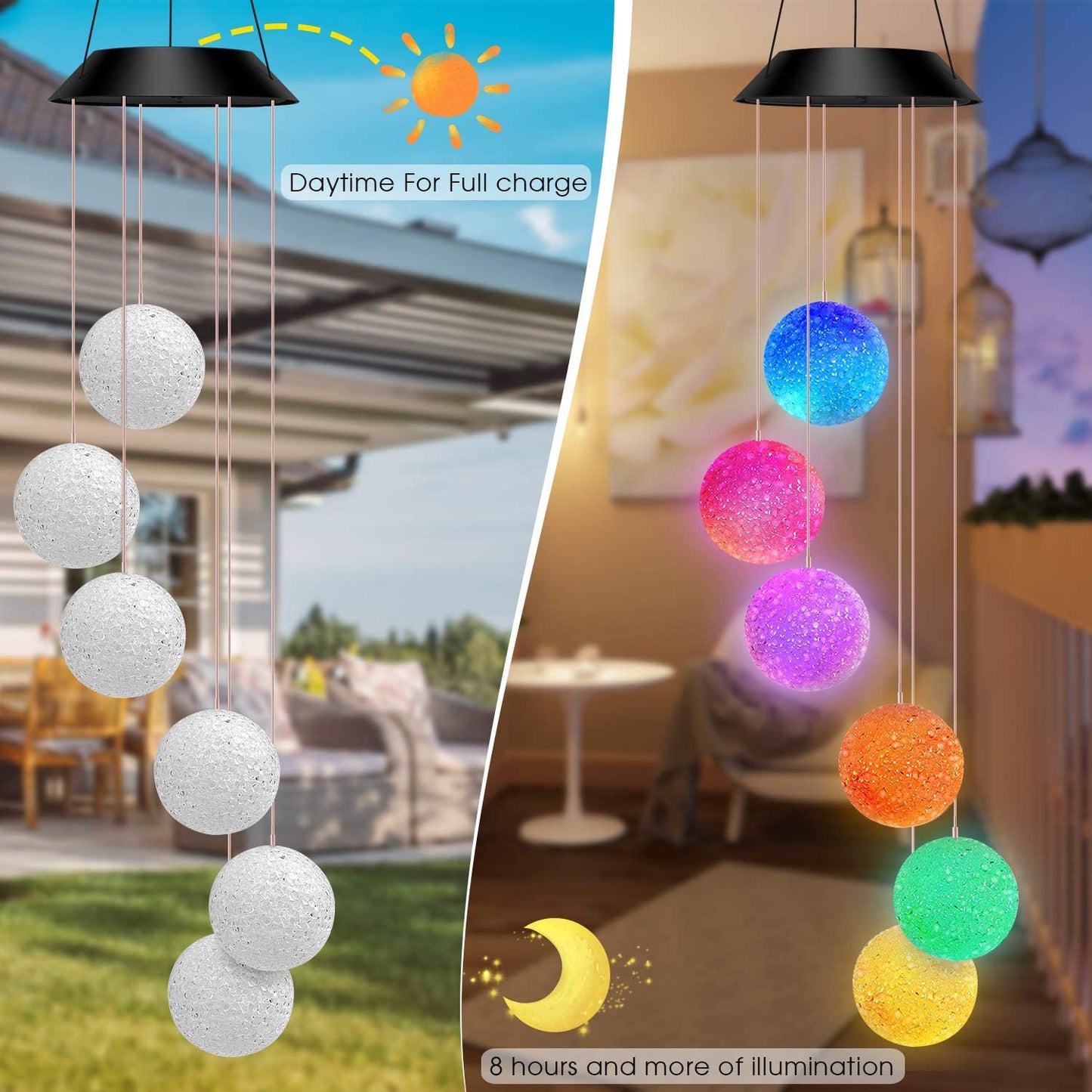 FA-893-5 Solar Powered RGB Eva Ball Garden Light