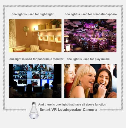 1080P Lamp Bulb Camera Fisheye Wireless Panoramic