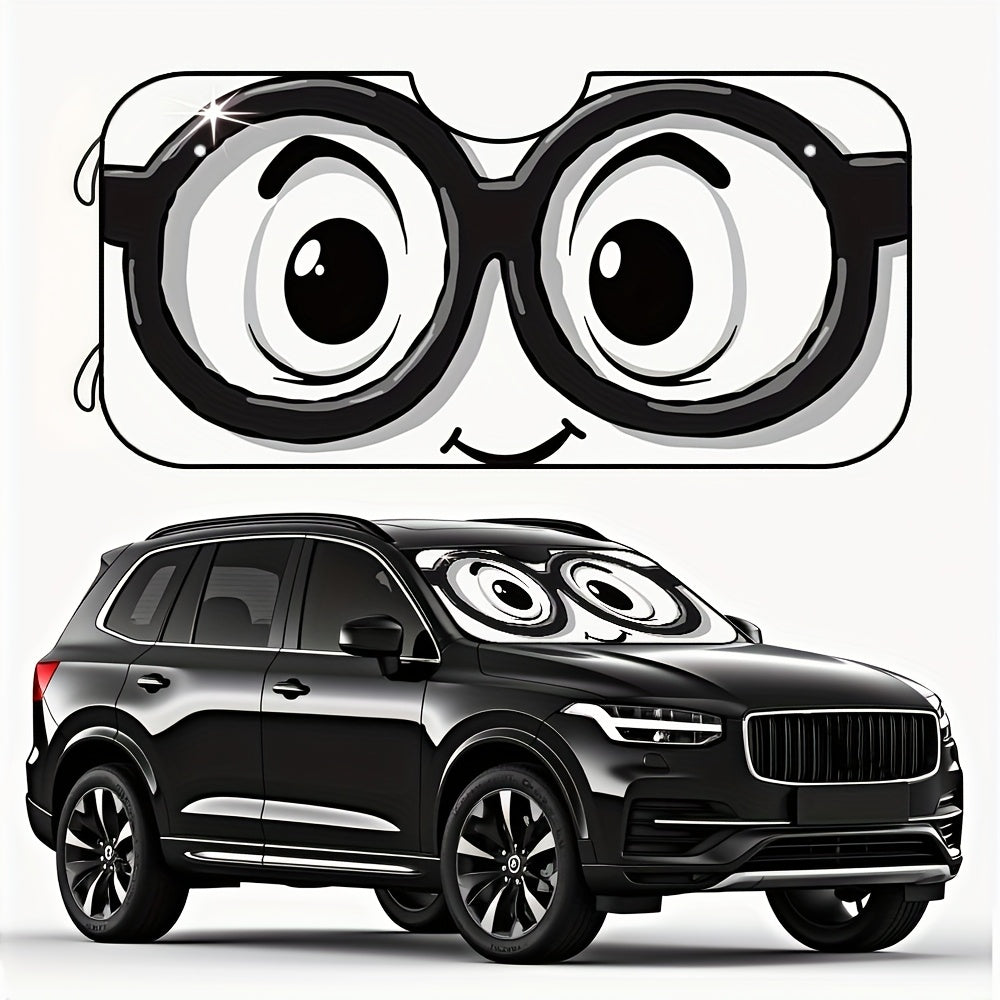 1pc  Fun Cartoon Eyes Design RV Windshield Sunshade  Includes 4 Suction Cups  Ideal for Keeping SUVs and Trucks Cool and Protected from the Sun
