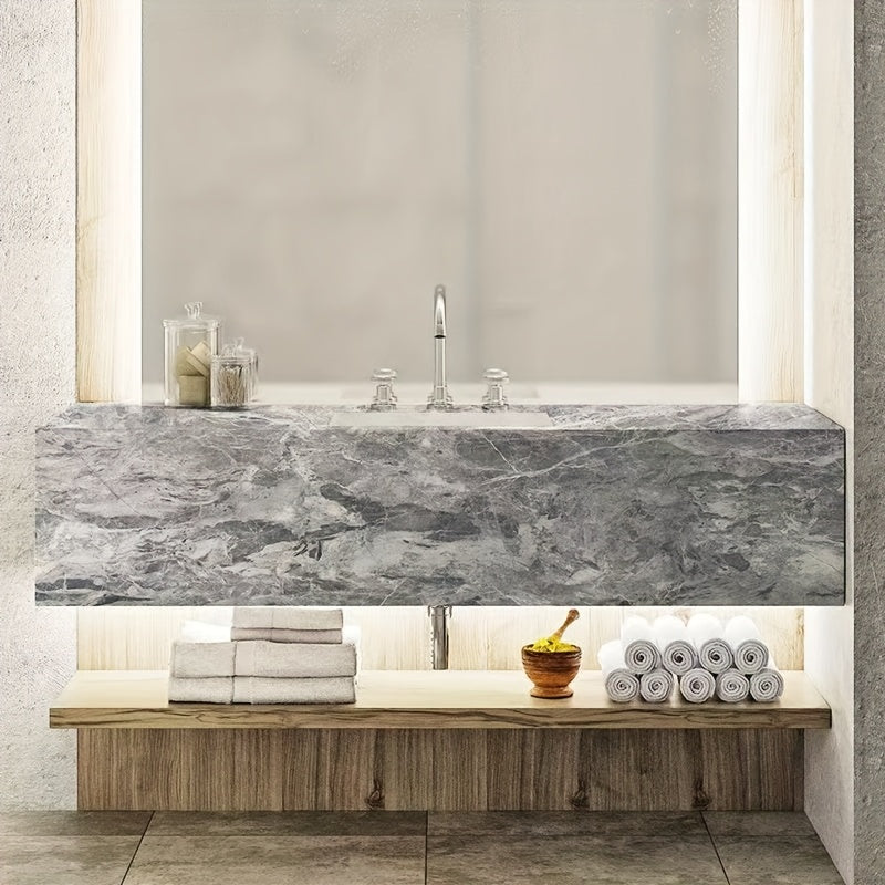 Luxury Marble Floor Sticker   Durable  Waterproof  Rust Proof Ceramic Tile Decal for Kitchen  Bathroom  Living Room   Easy Peel & Stick PVC Wallpaper for Home Renovation  Pet Damage Repair  Home Decoration | Marble Floor Effect | Easy Installation Sticker