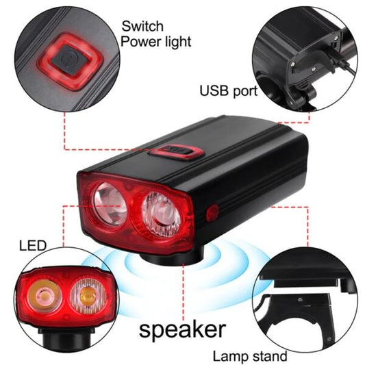 Aerbes AB-ZX06-1 Dual Light Source Wireless Code Meter Bicycle Front Light