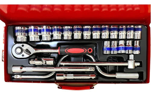 25Pcs Portable Car Repair Maintenance Mechanical Socket Wrench Hand Tool Kit