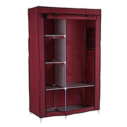 Collapsible Organizer Storage for Clothes Cupboard Closet with 5 Cabinets & 1 Long Shelves Foldable Portable Non-Woven Fabric Wardrobe for Home Bedroom