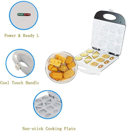 Electric Biscuit Maker, Cake Snack Cookie Machine, Non Stick Mold, Creative Quick Breakfast Kitchen Tools, for Baking, Kitchen, Oven