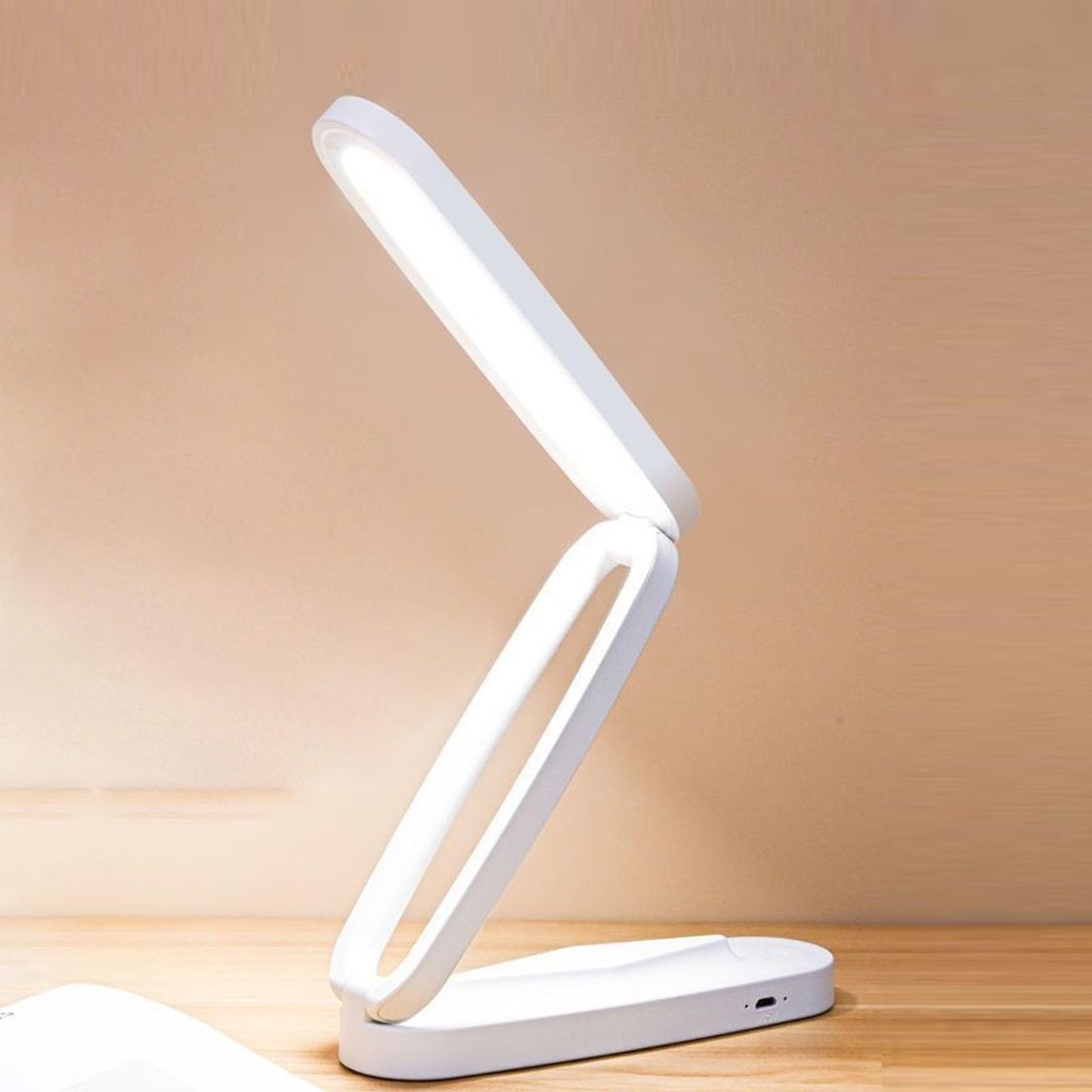 USB Rechargeable Battery Eye Protection Desk Lamp, Bedroom Bedside Lamp Folding Night Light ,student Learning Reading LED Lamp, Stepless Dimming Book Lamp,desk Lamp For College Dorm Room.(white)