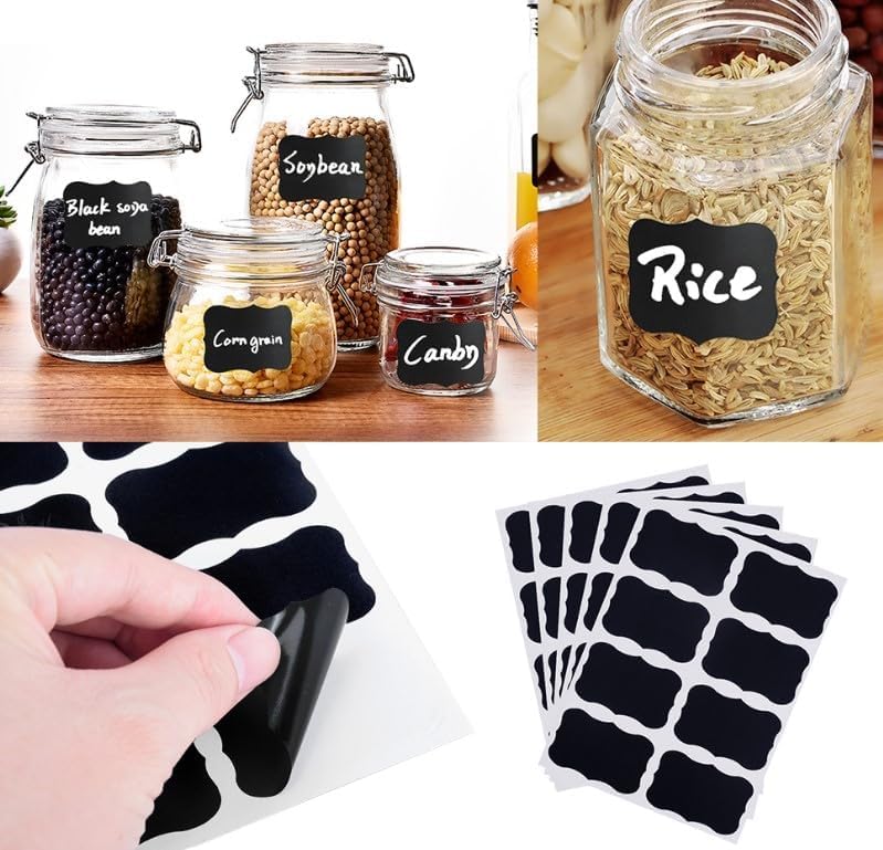 CHALKBOARD LABELSEASY TO WRITE WITH CHALK AND ERASER CAN BE REUSED