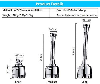 360° Swivel Tap Aerator Universal Kitchen Tap Spray Head Water Saving Tap
