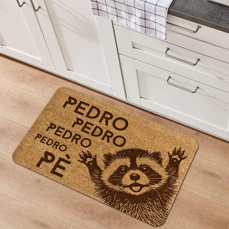 1Pc Large Raccoon Name Mat "Pedro Pedro Pedro" Spanish