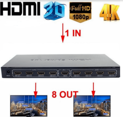 SE-L67 HDMI Splitter With 8 Ports UHD 4K x 2K