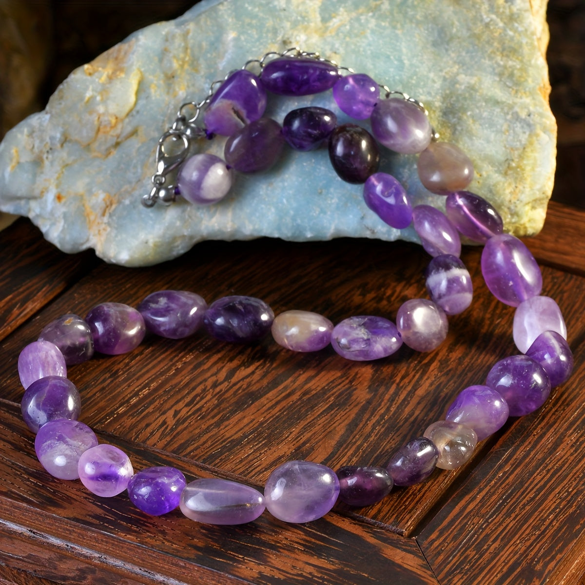 Handmade Boho Natural Stone Bead Necklace   Multicolor Irregular Smooth Gemstones  Lightweight Choker for Women  Vacation & Everyday Jewelry  Bohemian Summer Fashion Accessory  Boho Jewelry  Elegant Bead Design