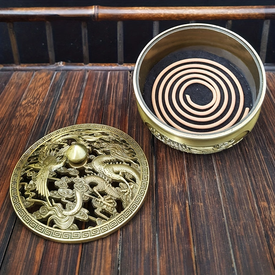 1pc  Dragon and Phoenix Incense Burner  Elegant  Suitable for Meditation  Yoga  Tea Space and Home Decoration   Perfect Gift for Relaxation and Spiritual Practice  Meditation Accessories | Modern | Multifunctional Dragon and Phoenix Design  Ideal for Than