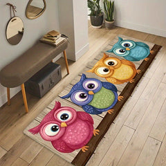1Pc Of Cartoon Owl Pattern Long Strip Mat Flannel