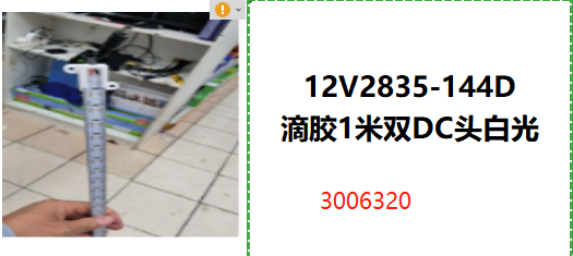 "12V2835-144D 滴胶1米双DC头白光 "