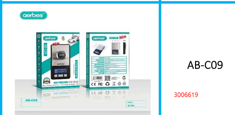 Aerbes 500g/0.01g Jewellery  Scale