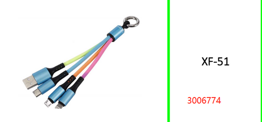 3 in 1 Key Chain Data Line With 3.1A