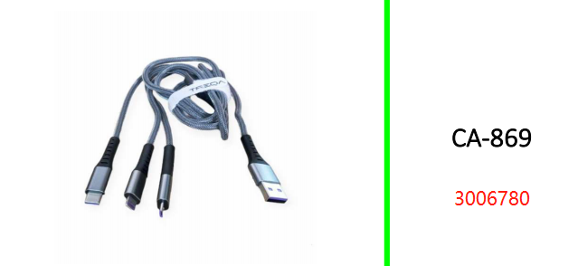 Treqa 100W 3 In 1 Data Cable 1,2M