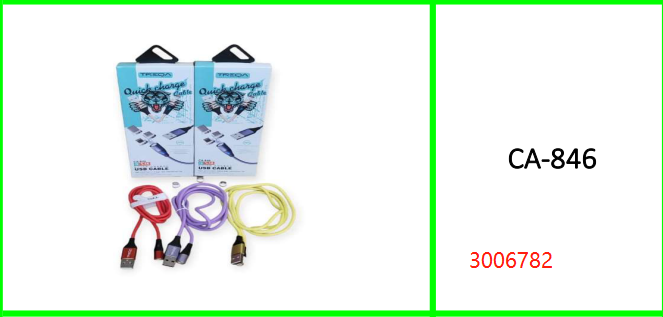 Treqa Magnetic Cable Type C, V8 And  IOS Connector 5.1A