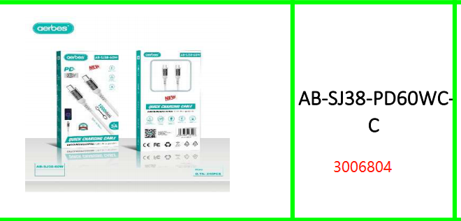 Aerbes 60W 3A PD Cable 1M