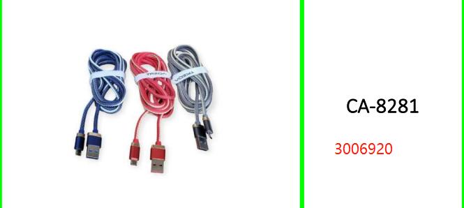 Treqa Golden Cowboy V8 USB Cable  3.1A 2M