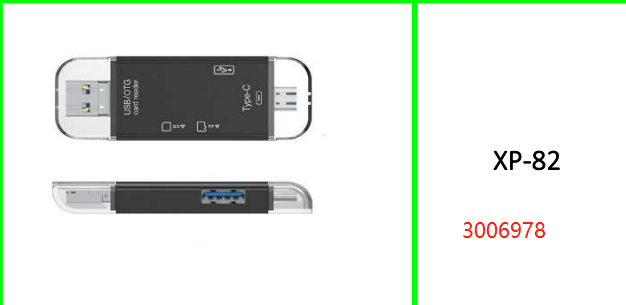 Multifunctional 6 In 1 Type C Card  Reader with OTG Function