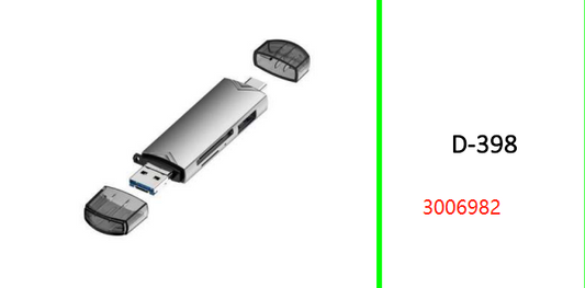 Multifunctional USB V8 & Type C Card  Reader OTG, Reads Micro SD + SD Card  & USB Flash Drive