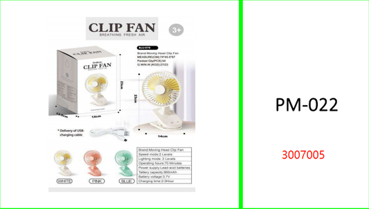 Clip On Rechargeable Moveable  Head Portable Fan