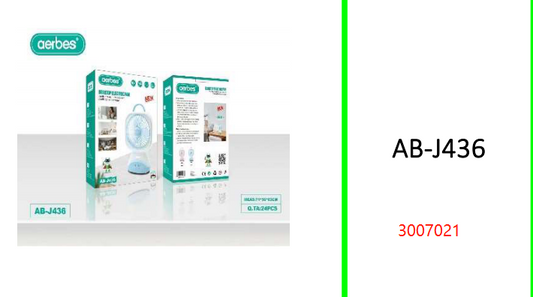 Aerbes Rechargeable 3 Blades 6  Inch Fan with LED Light