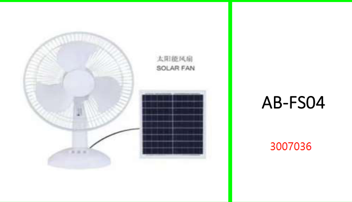 Aerbes 12" 15W Solar Powered  Fan