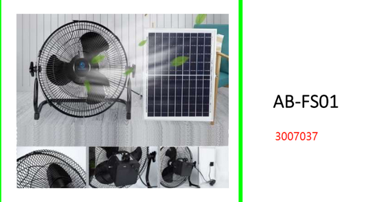 Aerbes 12' 15W Solar Powered Fan  12W 9V Solar Panel with Bracket to  Mount on Wall