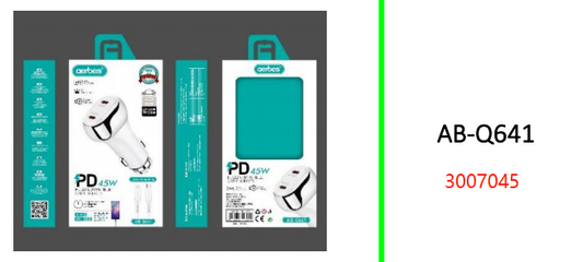 Dual PD 45W Car Charger With 1M  Type C to Lightning Cable