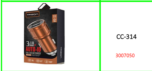 Treqa Auto-ID 3.1A Dual USB Car  Charger
