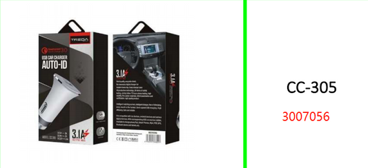Treqa Auto ID USB Car Charger 5V 3.0A