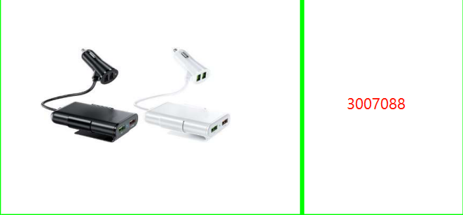 8A USB Charger For Car 4 Ports 40W  With 1.8M Cable