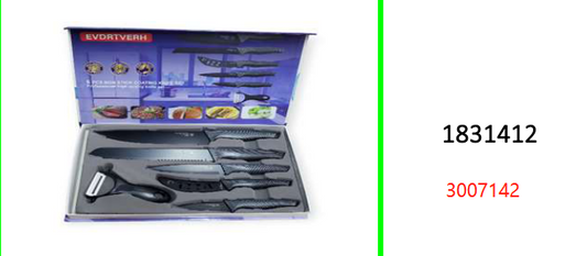 EVDRTVERTH Antibacterial 6pcs Non  Stick Coating Knife Set