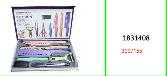 8 Pieces EVDRTVERH Colorful Non-Stick  Kitchen Knife Set