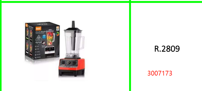 RAF Stainless Steel 6 Blades Blender And Grinder 2.5L 2400