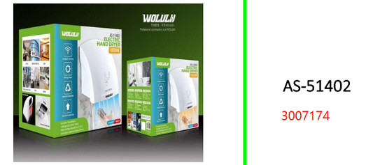 Wolulu Electric Hand Dryer 1800W Hot  Air