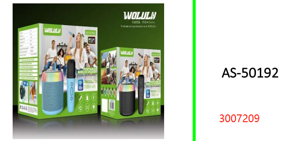 Wolulu Portable Bluetooth Speaker  with Karaoke Microphone 1500mah  Battery