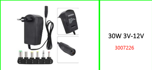 Universal 30W 3V-12V Adjustable  Voltage Charging Power Adapter