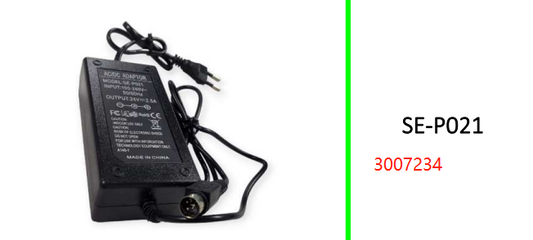 Power Supply 3 Pin 24V 2.5A For Label  Printers, POS Systems, Money Counters  etc